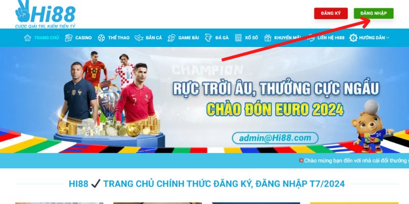 Click chọn “đăng nhập” tại giao diện chính